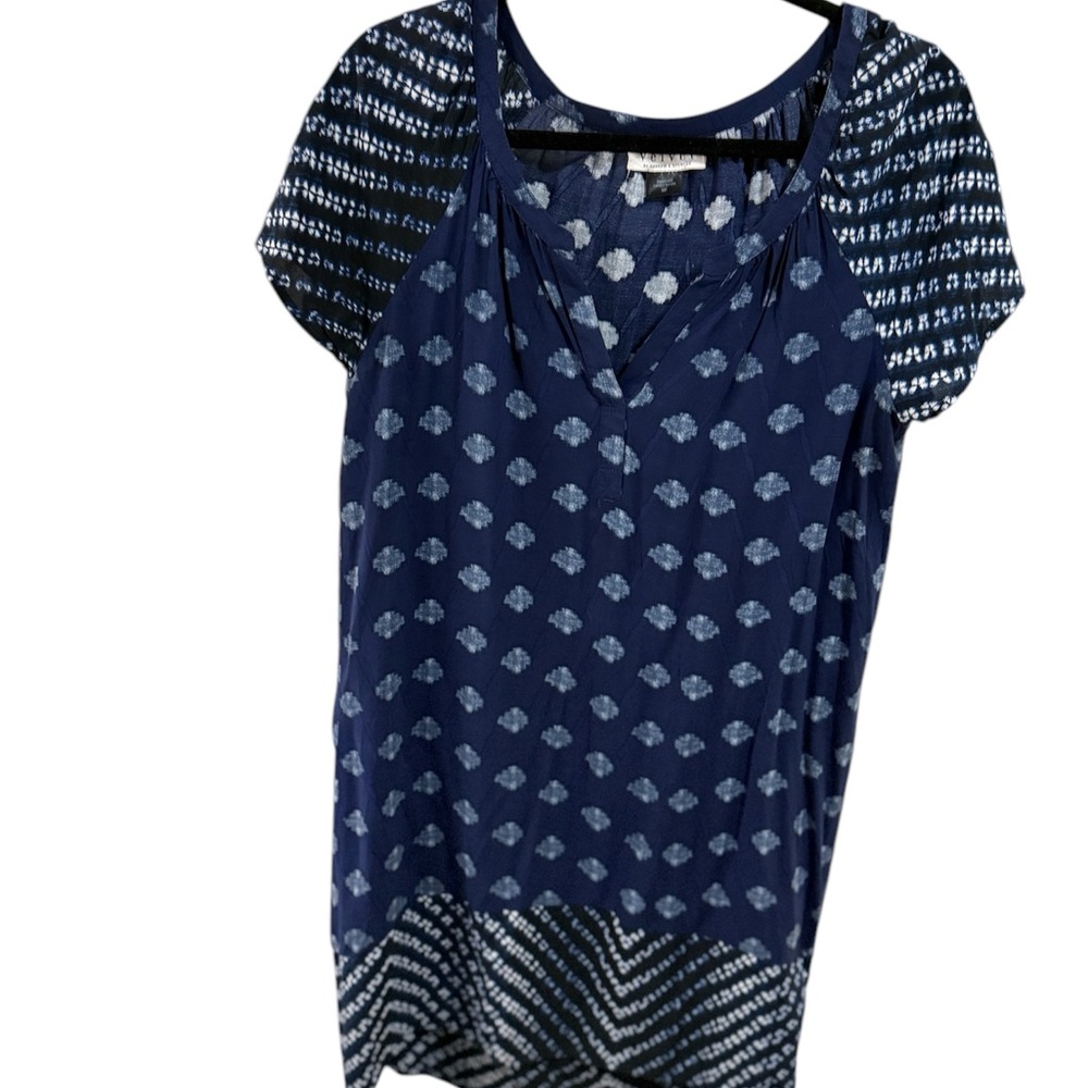 Velvet by Graham & Spencer Blue Puff Sleeve Blouse